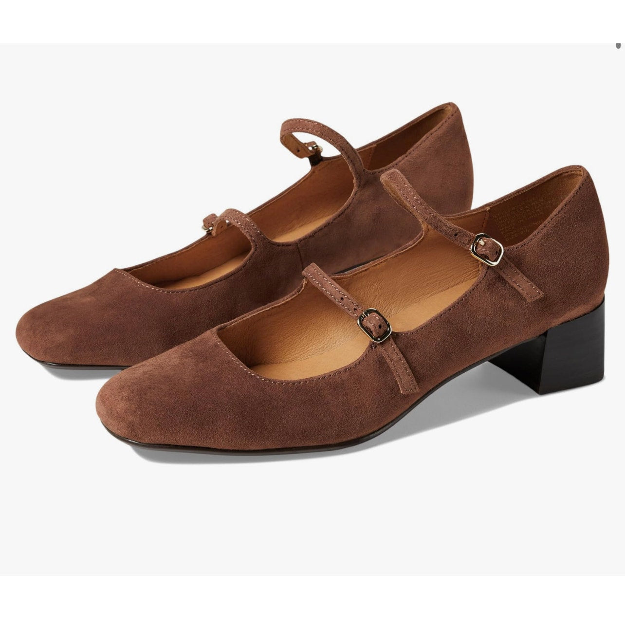 Madewell Nettie Mary Jane Pumps Size 8 Brown Suede Block Heel NEW w/ Minor Flaws