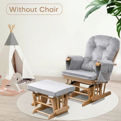 5-Piece Velvet Glider & Ottoman Cushion Set – Removable & Washable