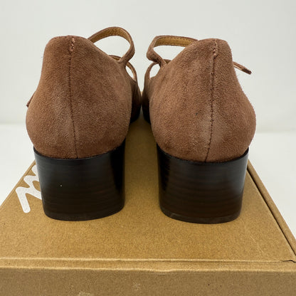Madewell Nettie Mary Jane Pumps Size 8 Brown Suede Block Heel NEW w/ Minor Flaws