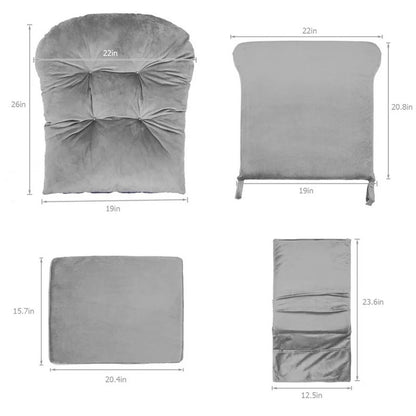 5-Piece Velvet Glider & Ottoman Cushion Set – Removable & Washable
